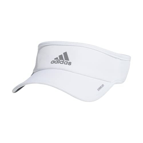 White Adidas sports visor with logo