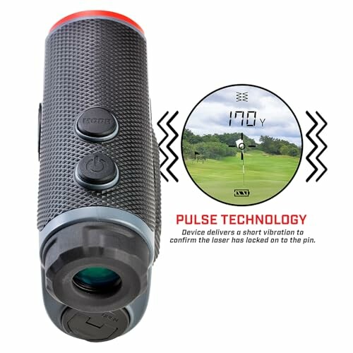 Golf rangefinder with pulse technology and 170 yards display