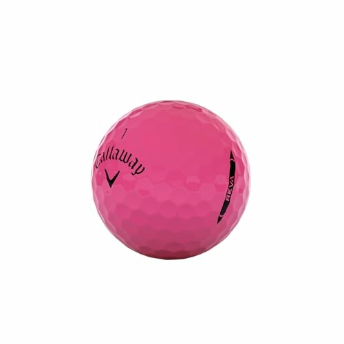 Pink Callaway golf ball on white background