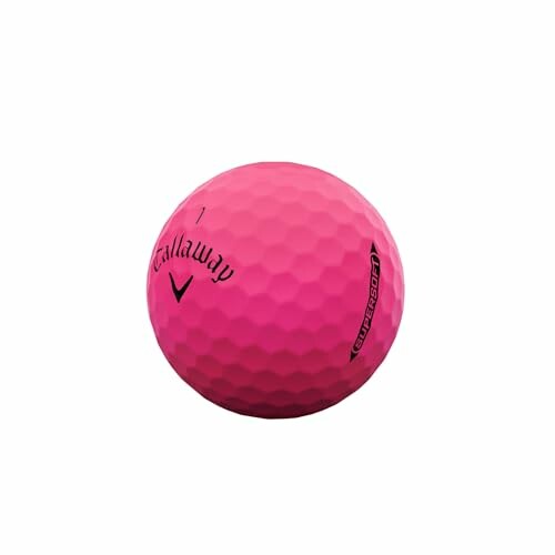 Pink golf ball with brand logo