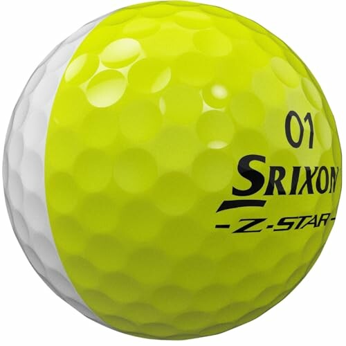 Yellow and white Srixon golf ball with Z-Star branding.
