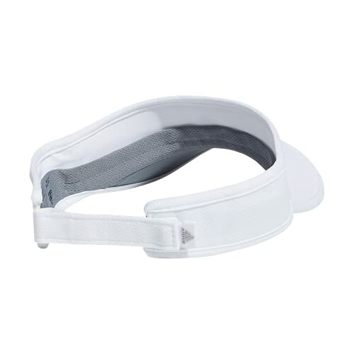 White sports visor with adjustable strap
